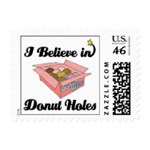 i believe in donut holes postage stamps