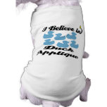 i believe in duck applique pet t shirt