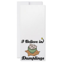 i believe in dumplings rack card