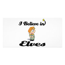 i believe in elves photo card