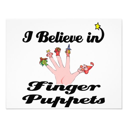 i believe in finger puppets custom invitation