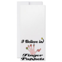 i believe in finger puppets personalized rack card