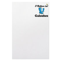 i believe in galoshes stationery design