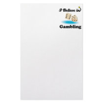 i believe in gambling personalized stationery