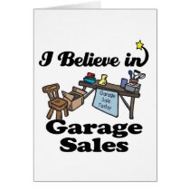 i believe in garage sales card