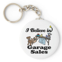 i believe in garage sales key chains