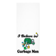 i believe in garbage men custom rack card