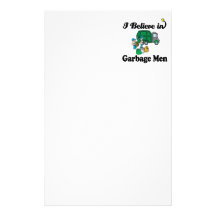 i believe in garbage men personalized stationery