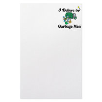 i believe in garbage men personalized stationery