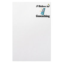 i believe in geocaching stationery