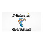 i believe in girls softball custom photo card
