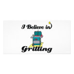 i believe in grilling custom photo card