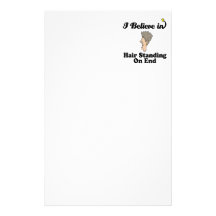 i believe in hair standing on end custom stationery