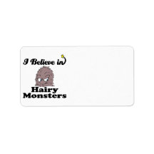 i believe in hairy monsters custom address label