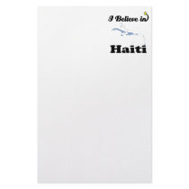 i believe in haiti stationery design
