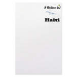 i believe in haiti stationery design