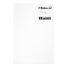 i believe in haiti stationery design