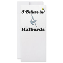 i believe in halberds customized rack card
