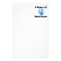 i believe in hand dryers stationery design