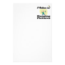 i believe in hanging pictures customized stationery