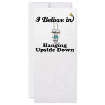 i believe in hanging upside down rack card
