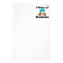i believe in headaches stationery design