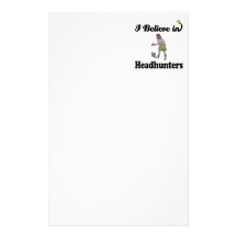 i believe in headhunters stationery design