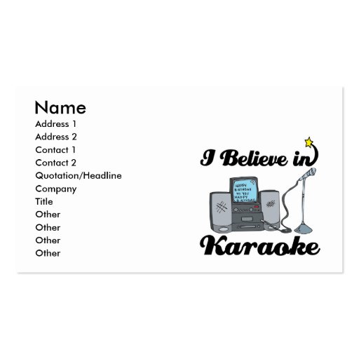 i believe in karaoke business card templates
