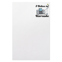 i believe in karaoke customized stationery
