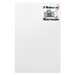 i believe in karaoke customized stationery