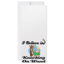 i believe in knocking on wood rack cards
