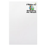 i believe in knocking on wood customized stationery