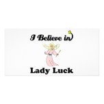 i believe in lady luck personalized photo card