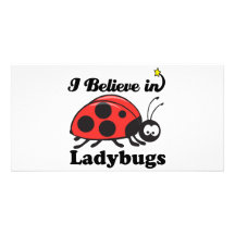 i believe in ladybugs customized photo card