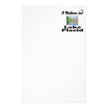 i believe in lake placid stationery design