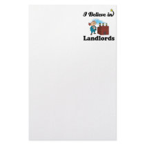 i believe in landlords personalized stationery