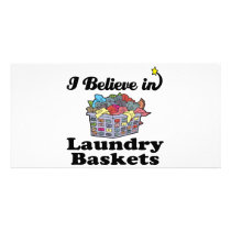 i believe in laundry baskets photo card