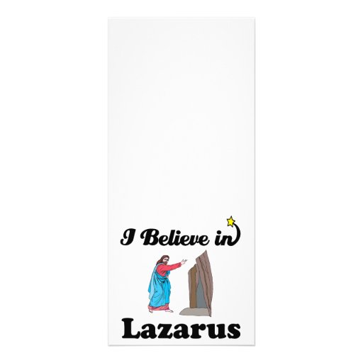 i believe in lazarus personalized rack card