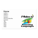 i believe in learning languages business card template
