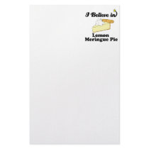 i believe in lemon meringue pie customized stationery
