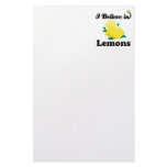 i believe in lemons custom stationery