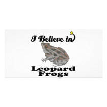 i believe in leopard frogs custom photo card