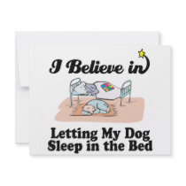 i believe in letting dog sleep in bed announcement