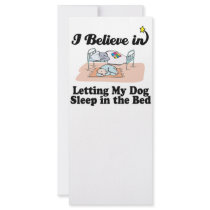 i believe in letting dog sleep in bed rack cards