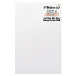 i believe in letting dog sleep in bed custom stationery