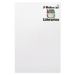 i believe in libraries custom stationery