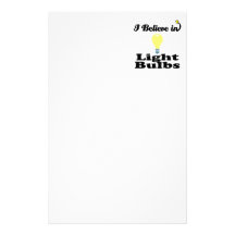 i believe in light bulbs stationery design