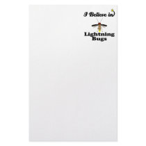 i believe in lightning bugs personalized stationery