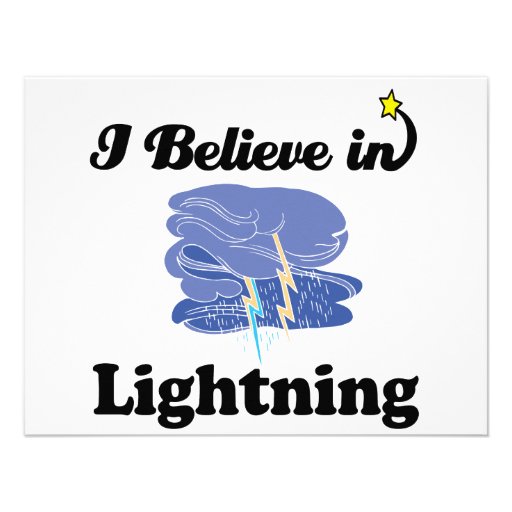 i believe in lightning personalized invitations