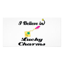 i believe in lucky charms custom photo card